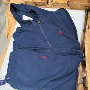 Ralph Lauren Dark Blue Apparel with Red Accent SweatSuit Set